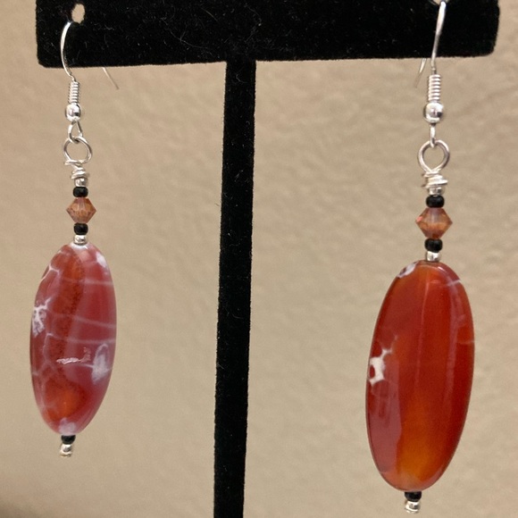 Oval Terra Agate Earrings.... - Picture 2 of 6